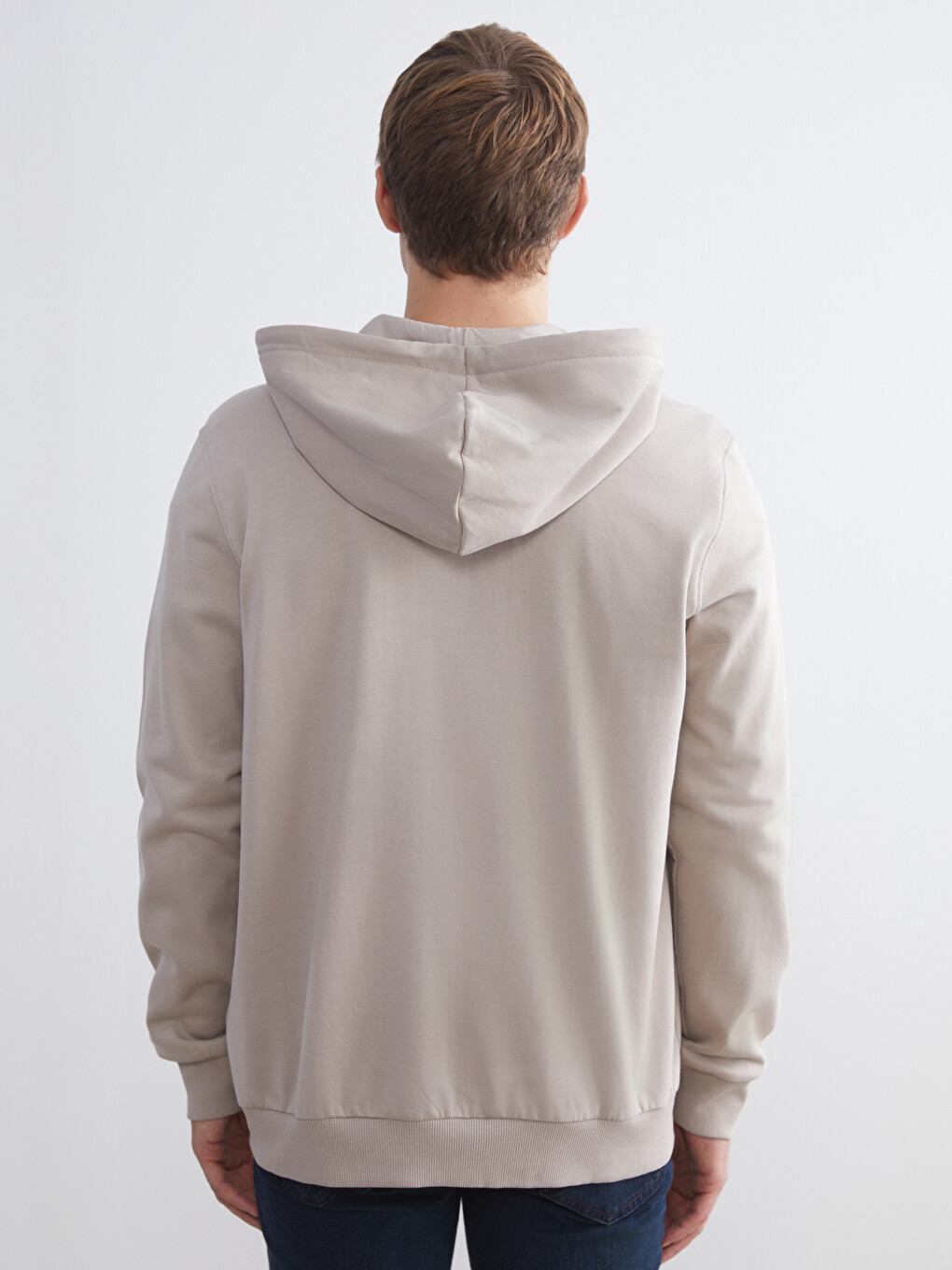 Hooded Long Sleeve Men's Thick Zip-up Sweatshirt-7