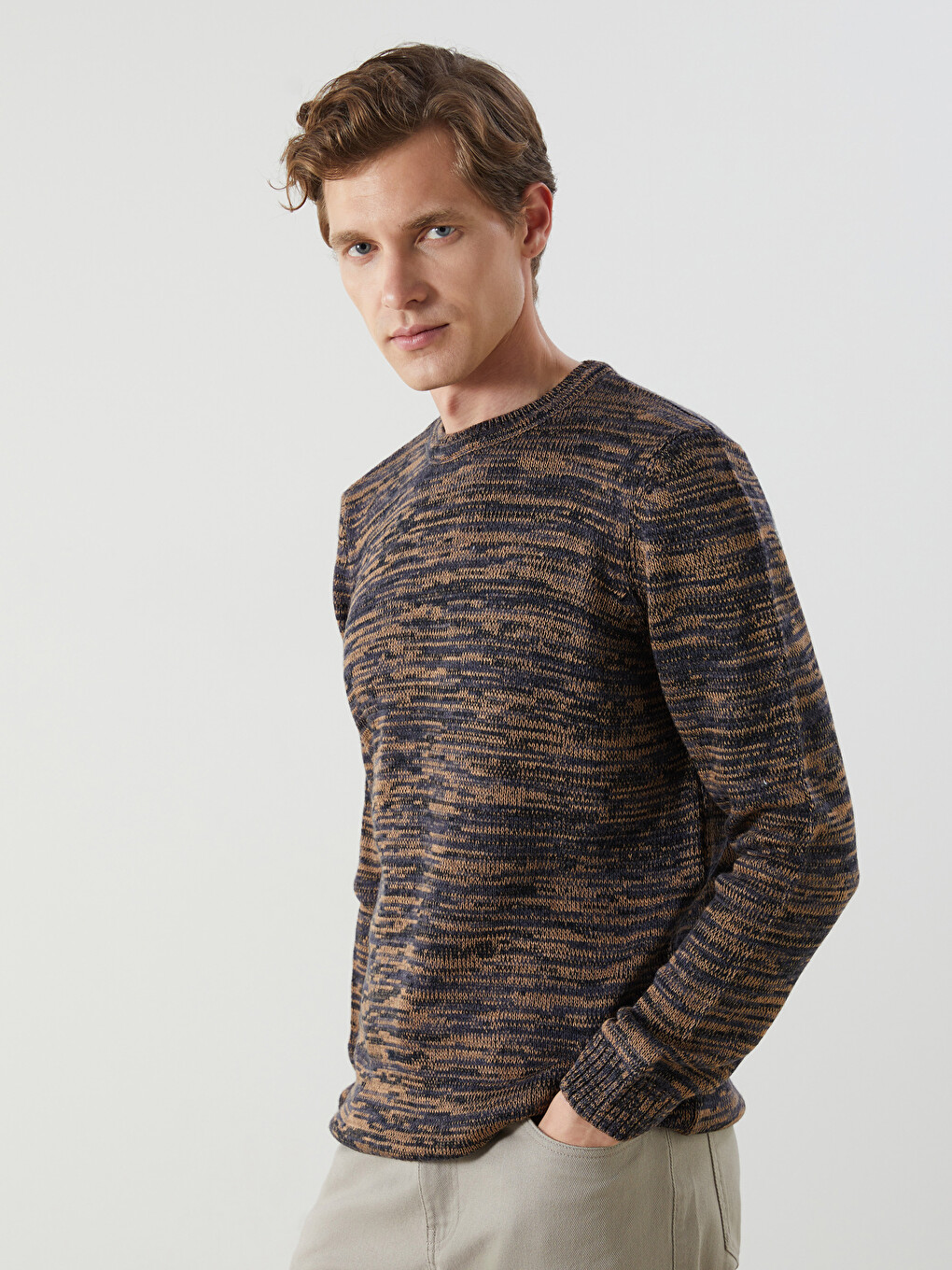 Crew Neck Men's Knitwear Sweater