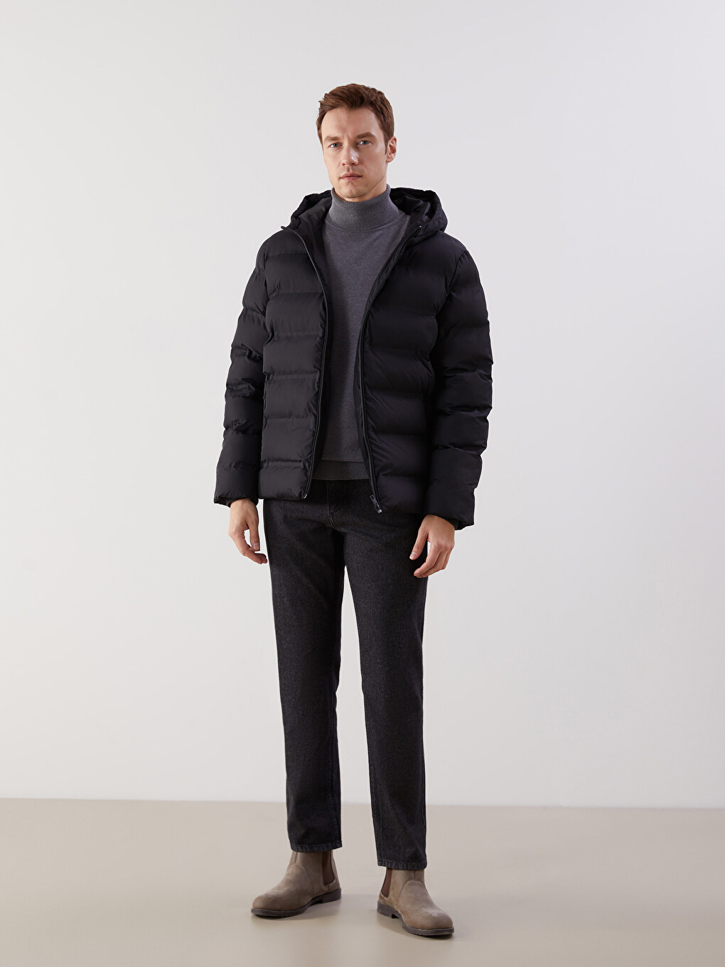 Standard Fit Hooded Men's Puffer Coat-1