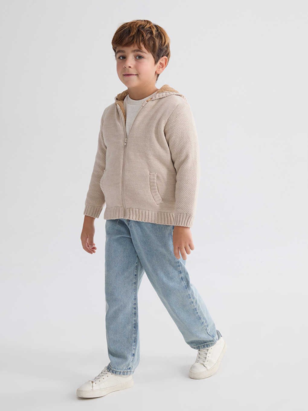 Hooded Baby Boys' Knitwear Cardigan-1