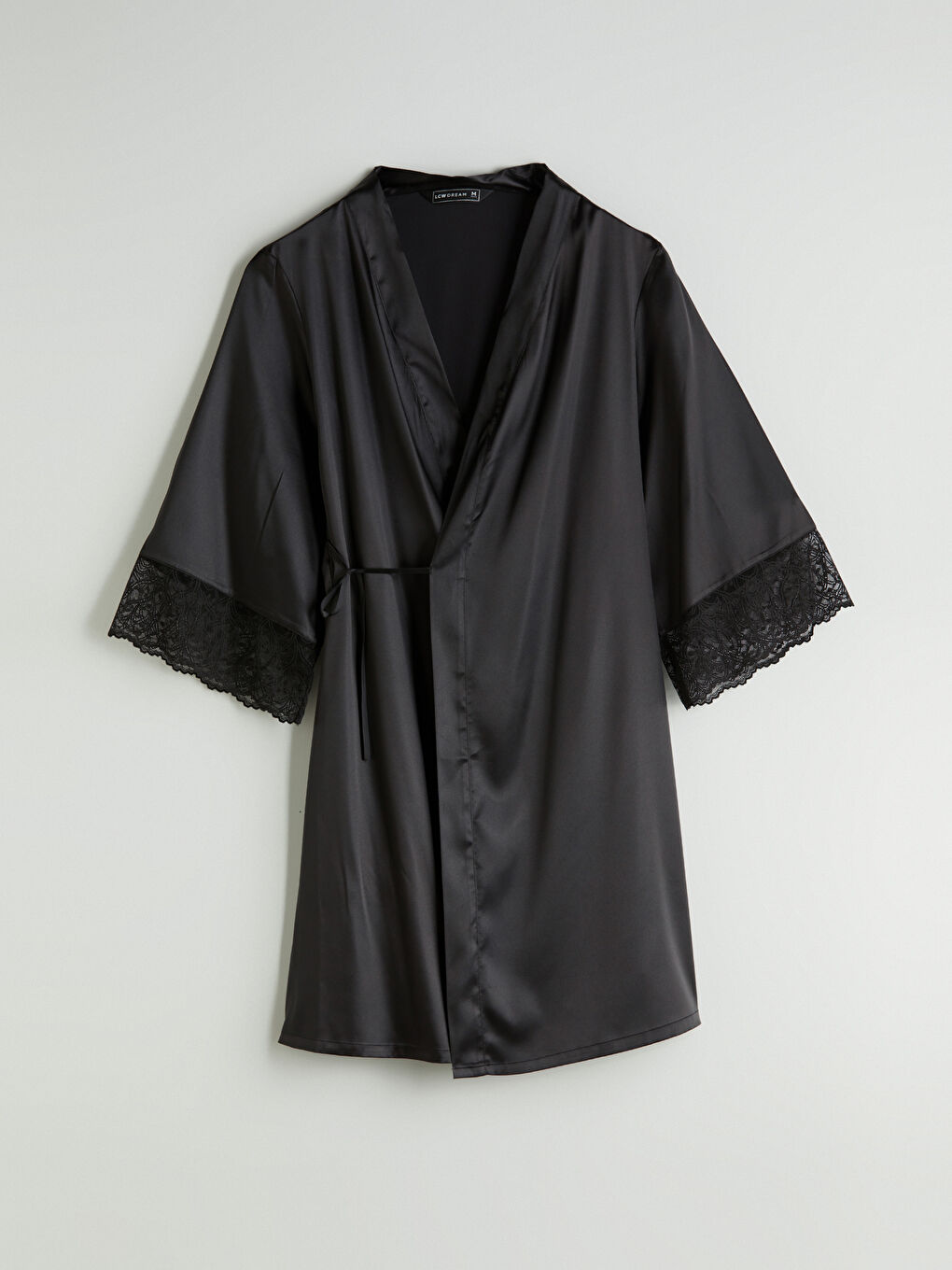 Double Breasted Collar Satin Women's Robe-4