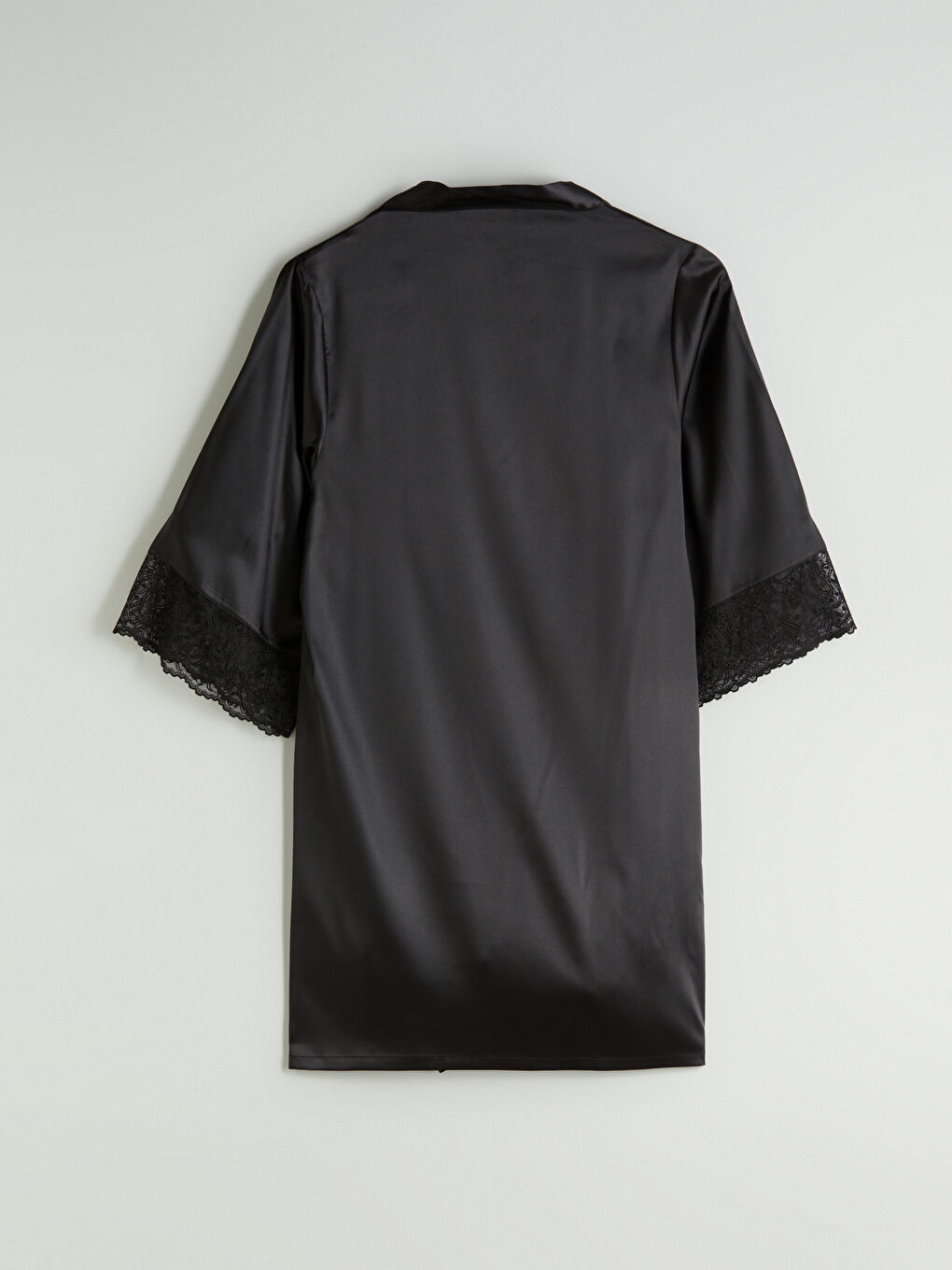 Double Breasted Collar Satin Women's Robe-6