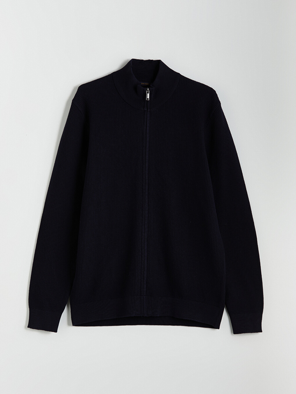 Regular Fit Funnel Neck Men's Knit Cardigan-4