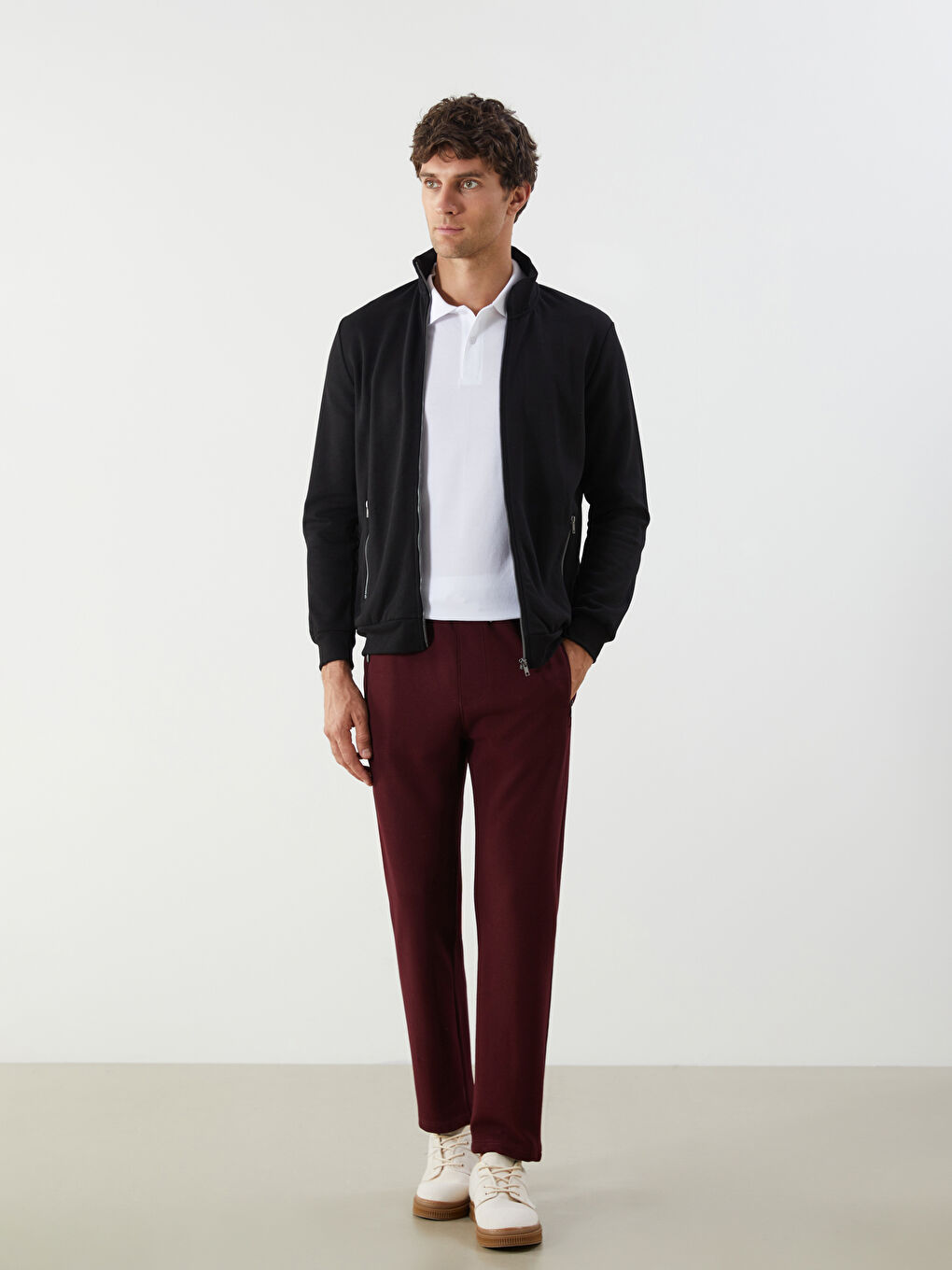 ძაბრისებრი საყელო გრძელმკლავიანი მამაკაცის ელვიანი ზედა-2