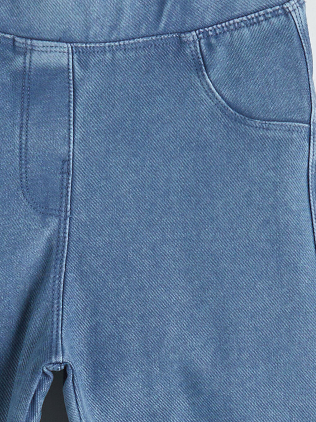 İndigo Beli Lastikli Basic Kız Çocuk Tayt Pantolon-4