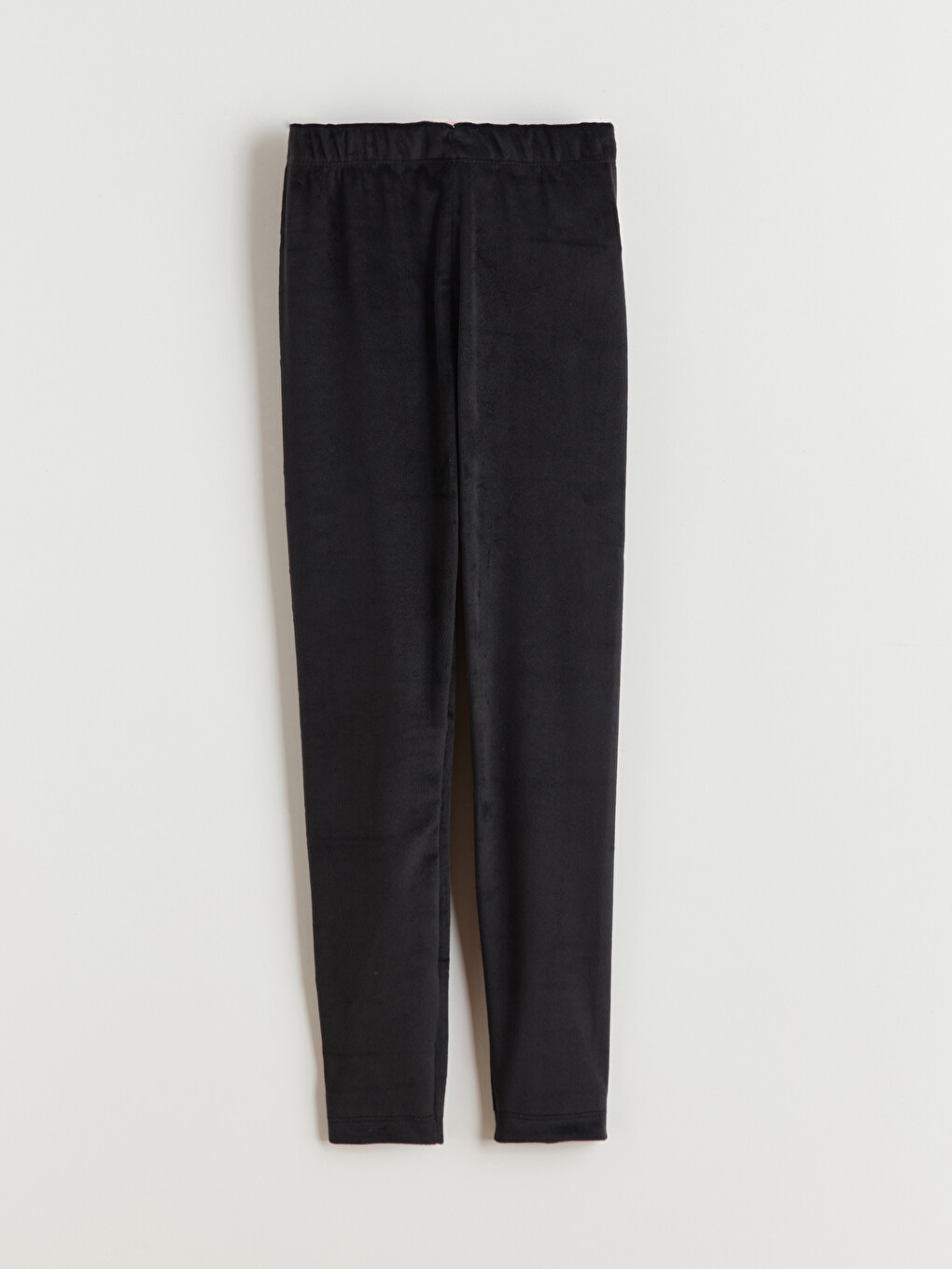 Elastic Waist Basic Girls' Velvet Leggings