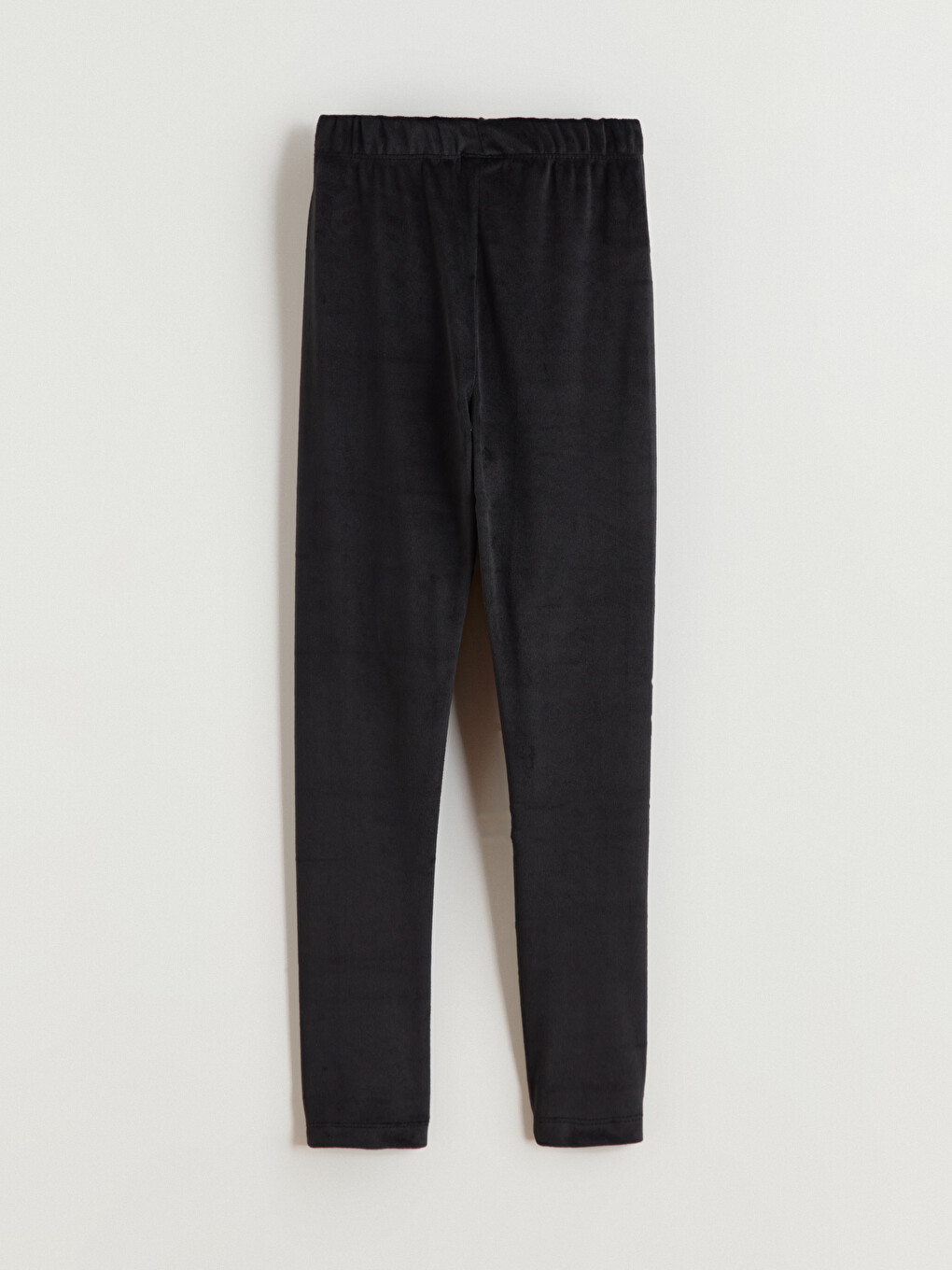 Elastic Waist Basic Girls' Velvet Leggings-2