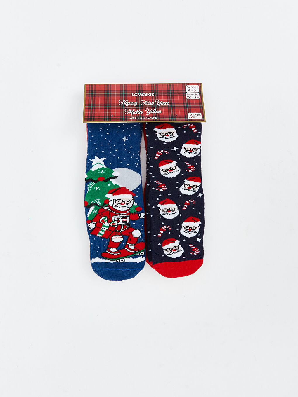 LCW Kids Christmas Themed Boys' Terry Cloth Ankle Socks 3-Pack -W4CT65Z4-K00