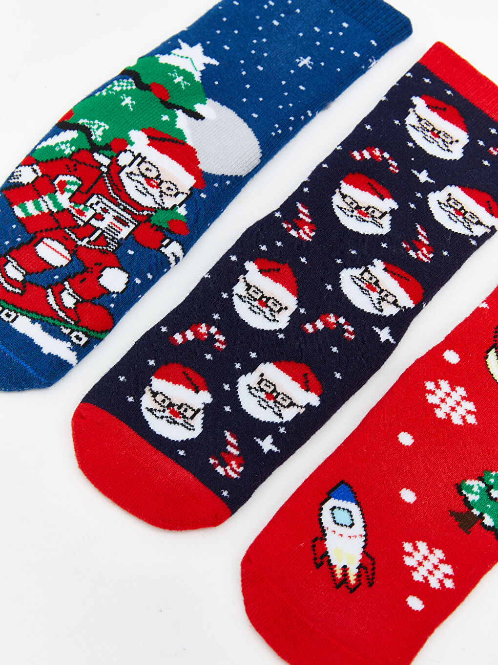 LCW Kids Christmas Themed Boys' Terry Cloth Ankle Socks 3-Pack -W4CT65Z4-K00