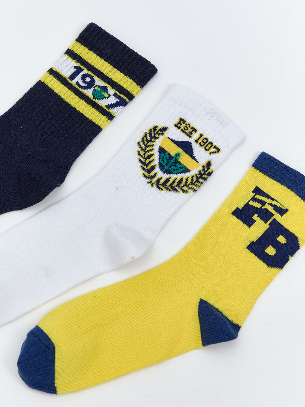 Karışık Fenerbahçe Desenli Erkek Çocuk Soket Çorap 5'li-3