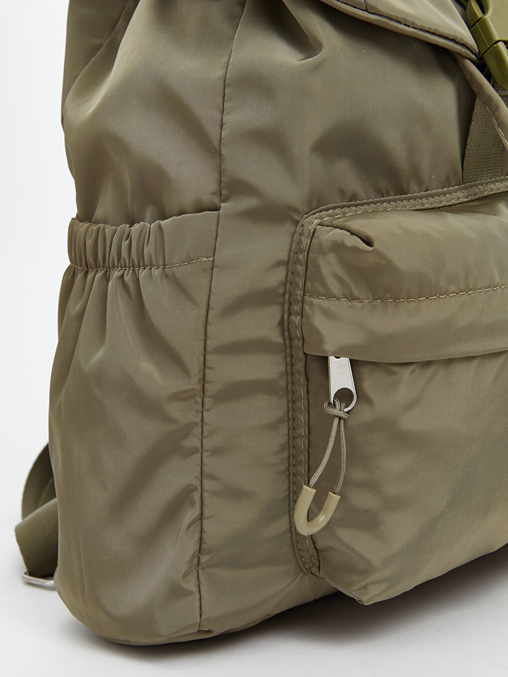 Haki Çok Bölmeli Kadın Sırt Çantası-4