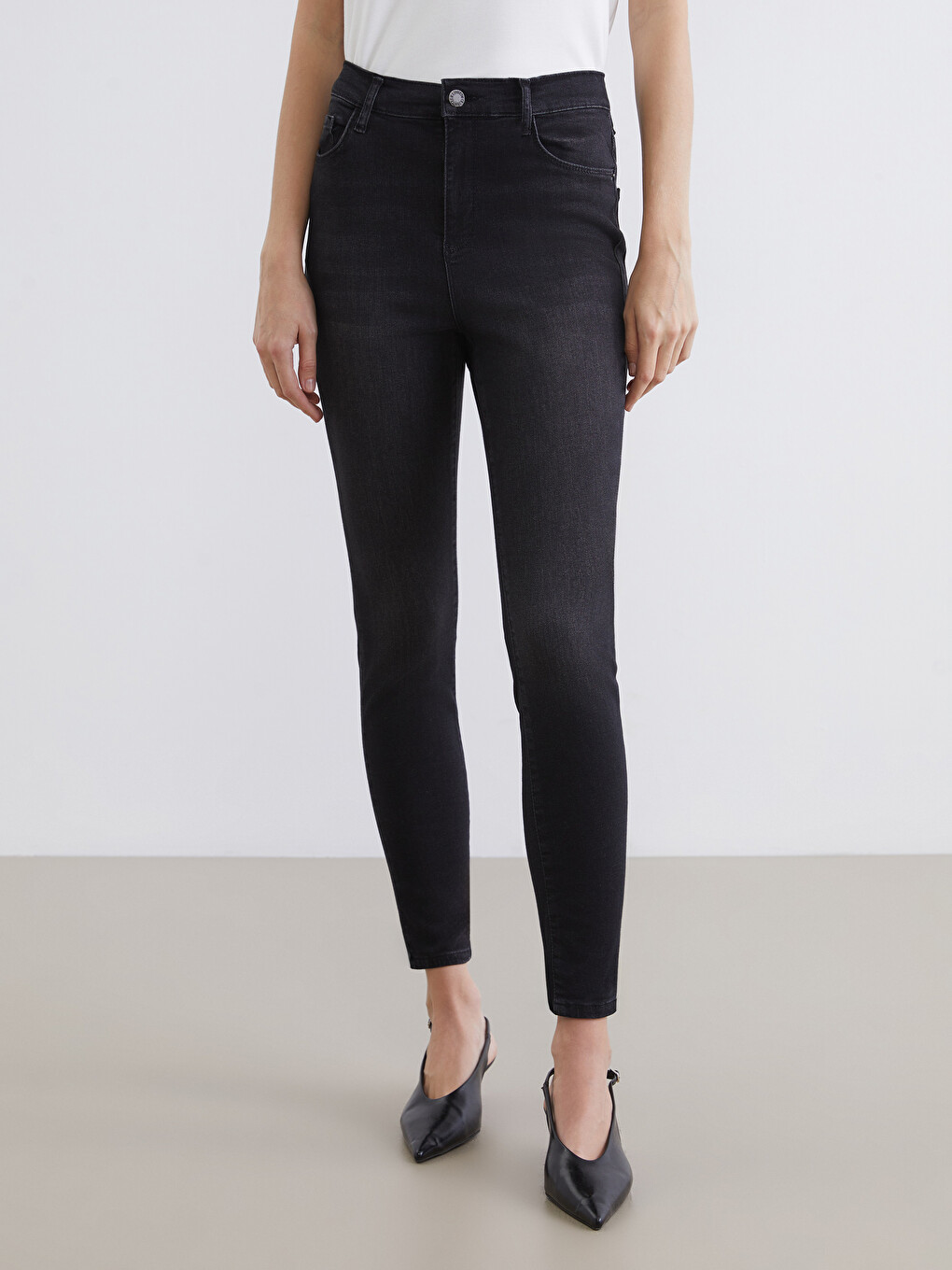 Siyah Jüpiter Süper Skinny Fit Kadın Jean Pantolon-1