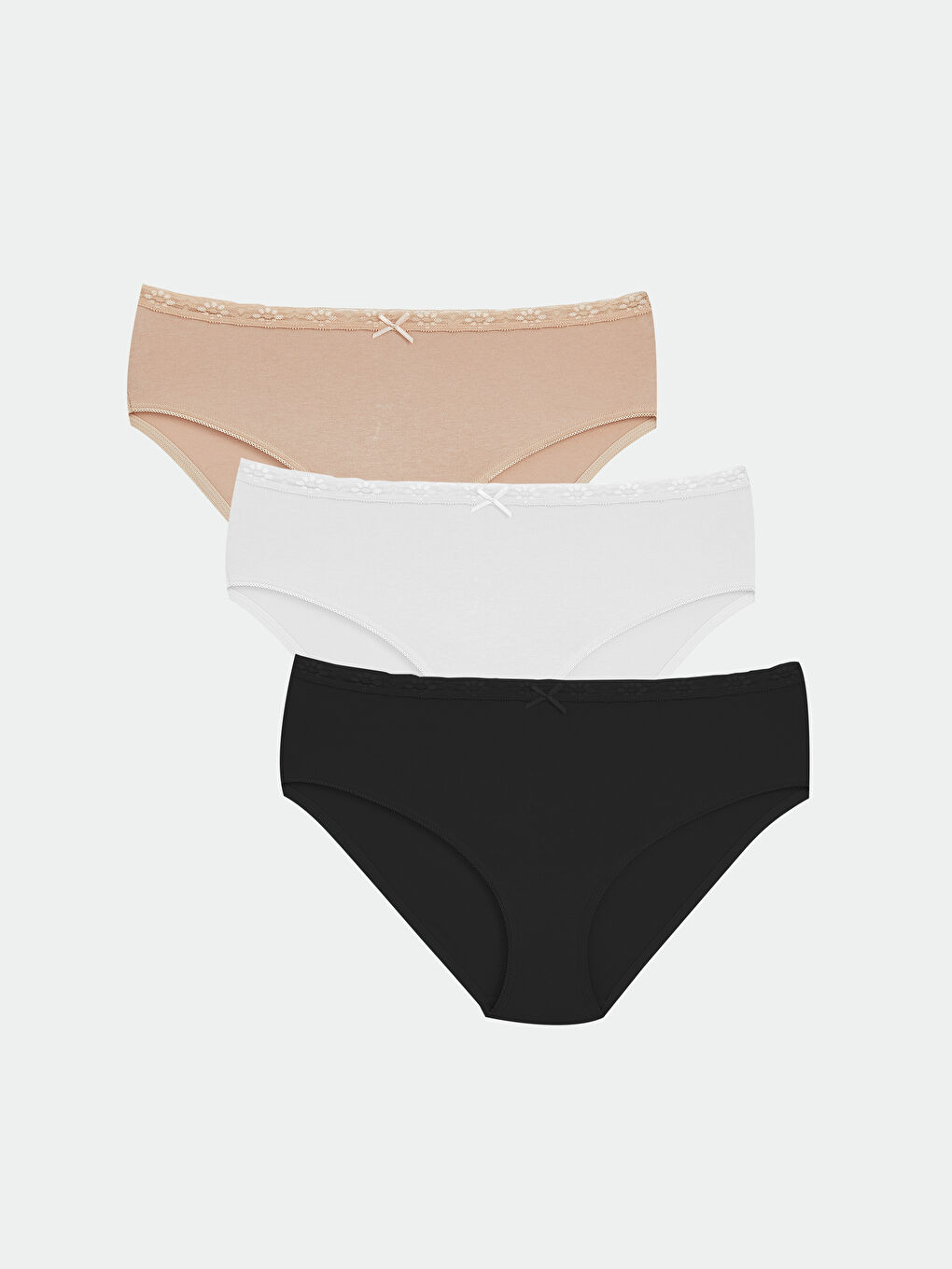 LCW DREAM Lace Detail Bikini Knickers 3-Pack -S50307Z8-D0P
