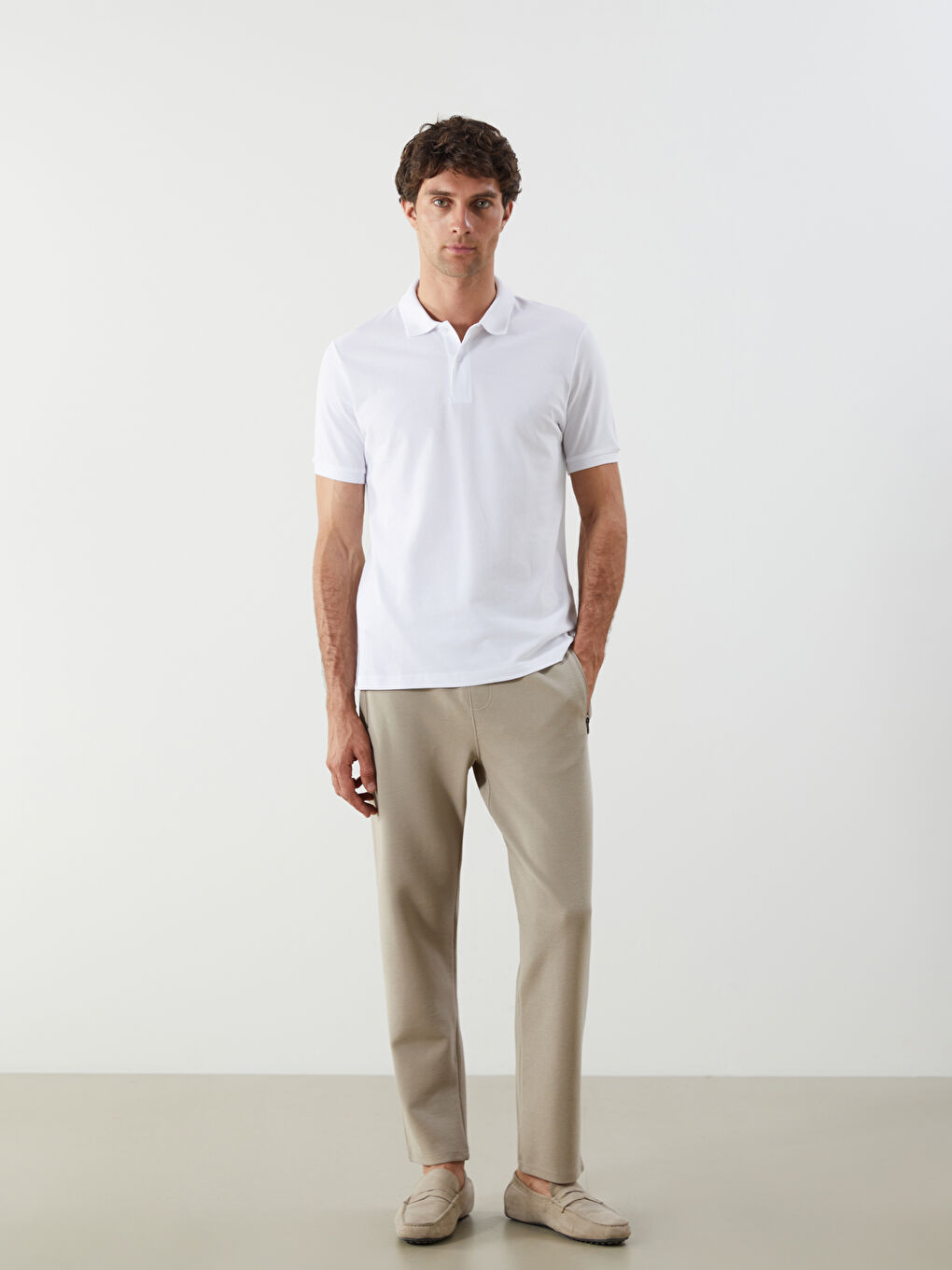Polo Neck Short Sleeve Pique Men's T-Shirt -S52213Z8-Q6K
