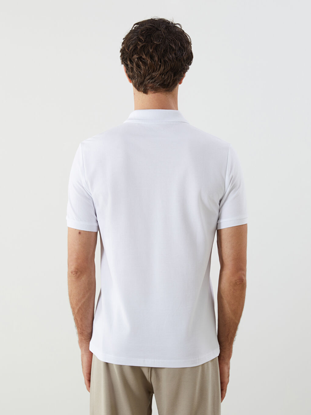 Polo Neck Short Sleeve Pique Men's T-Shirt -S52213Z8-Q6K