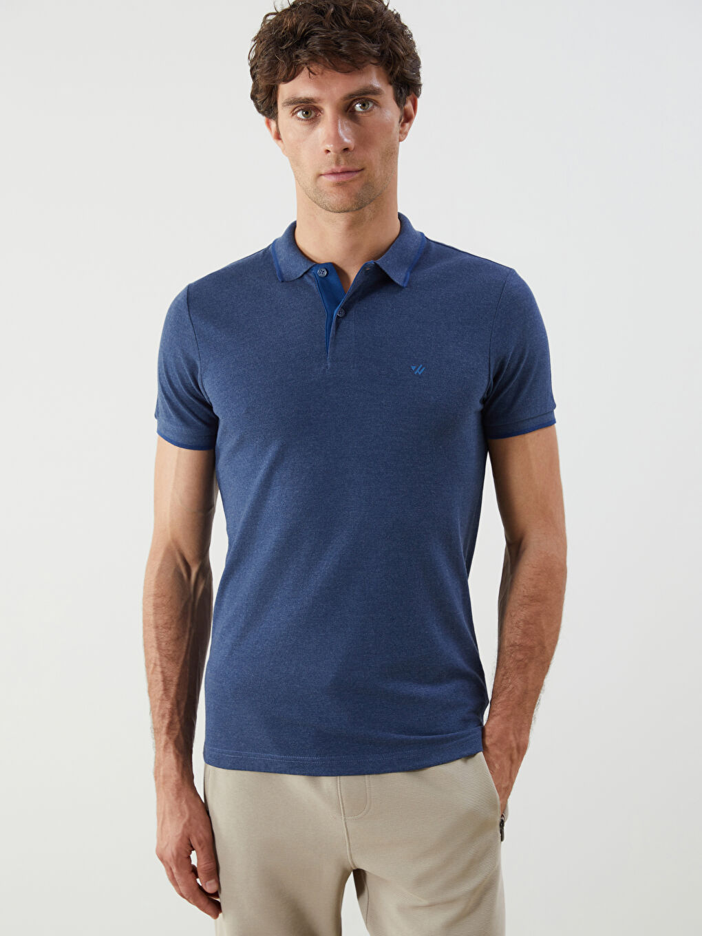 Polo Neck Plain Pique Men's T-Shirt -S52868Z8-F2Y