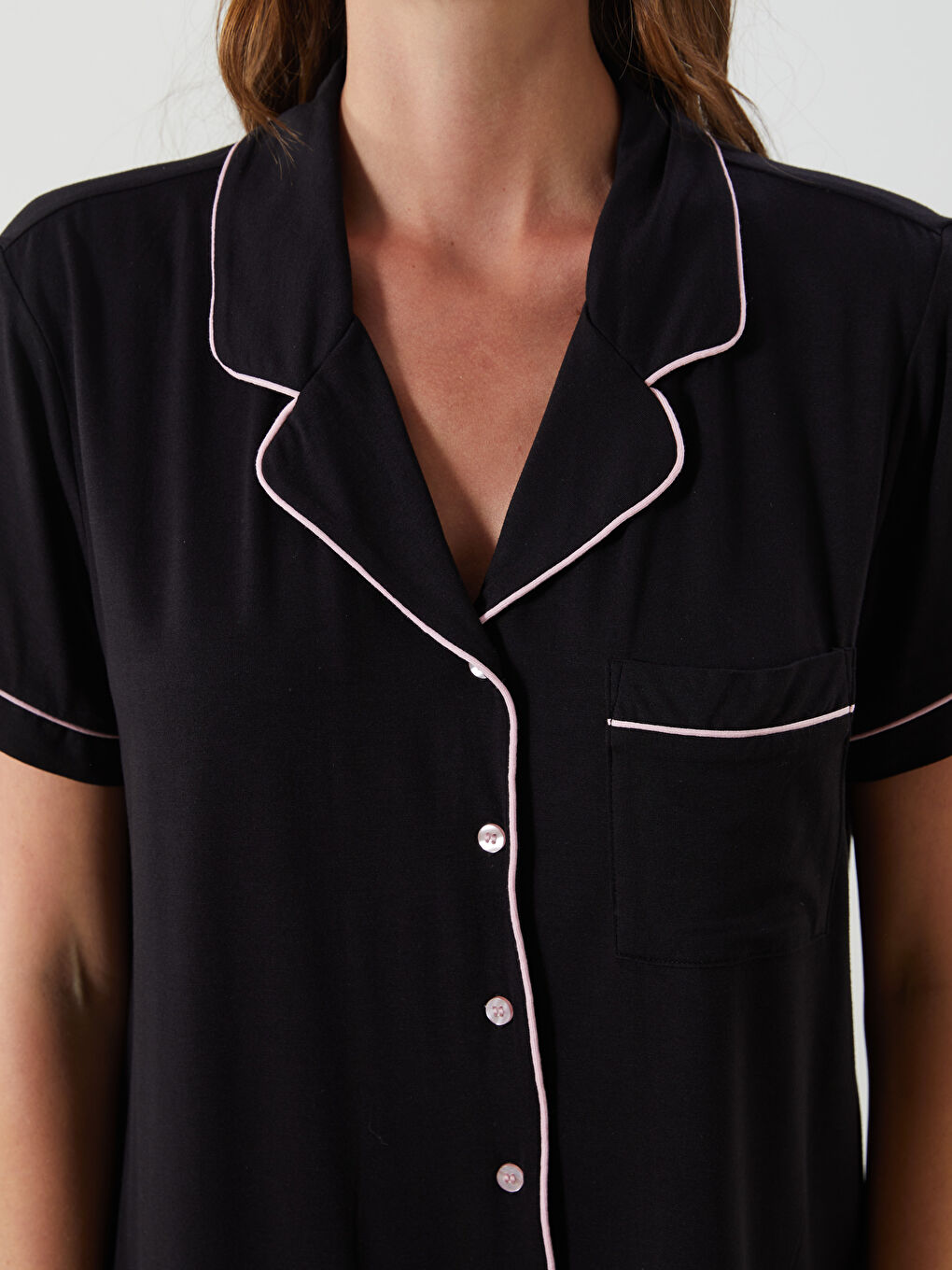 Collared Neck Women's Pyjama Set -S56915Z8-CVL