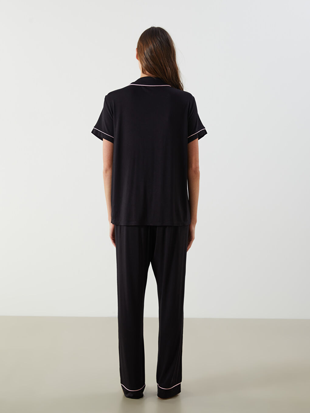 Collared Neck Women's Pyjama Set -S56915Z8-CVL
