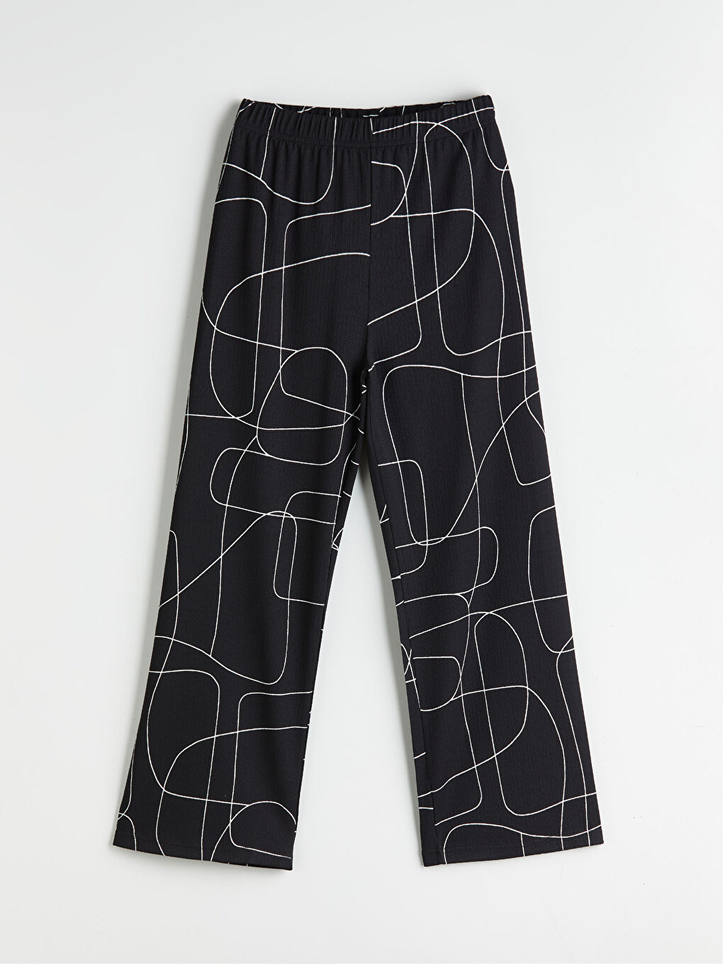 بنطلون نسائي بنقشة بخصر مرن-12