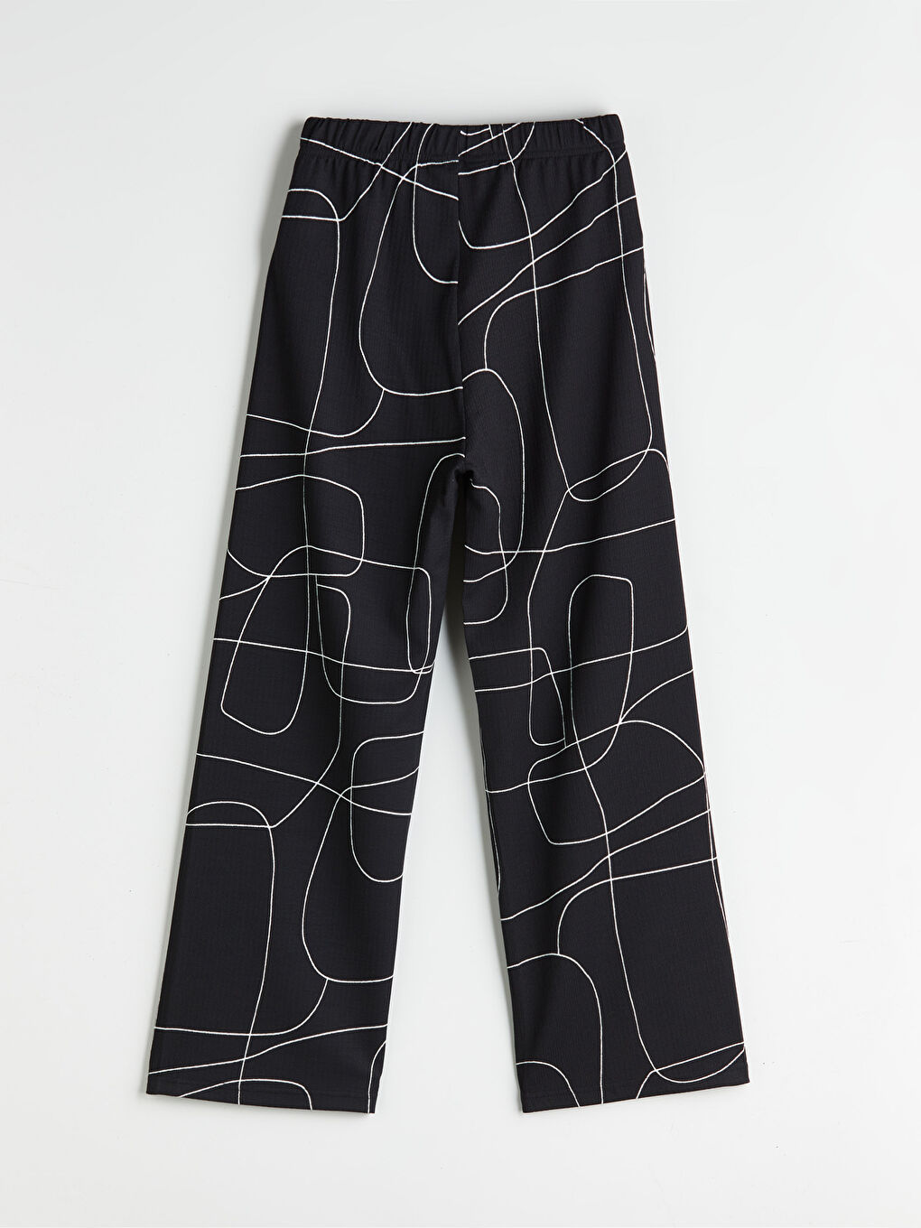 بنطلون نسائي بنقشة بخصر مرن-14