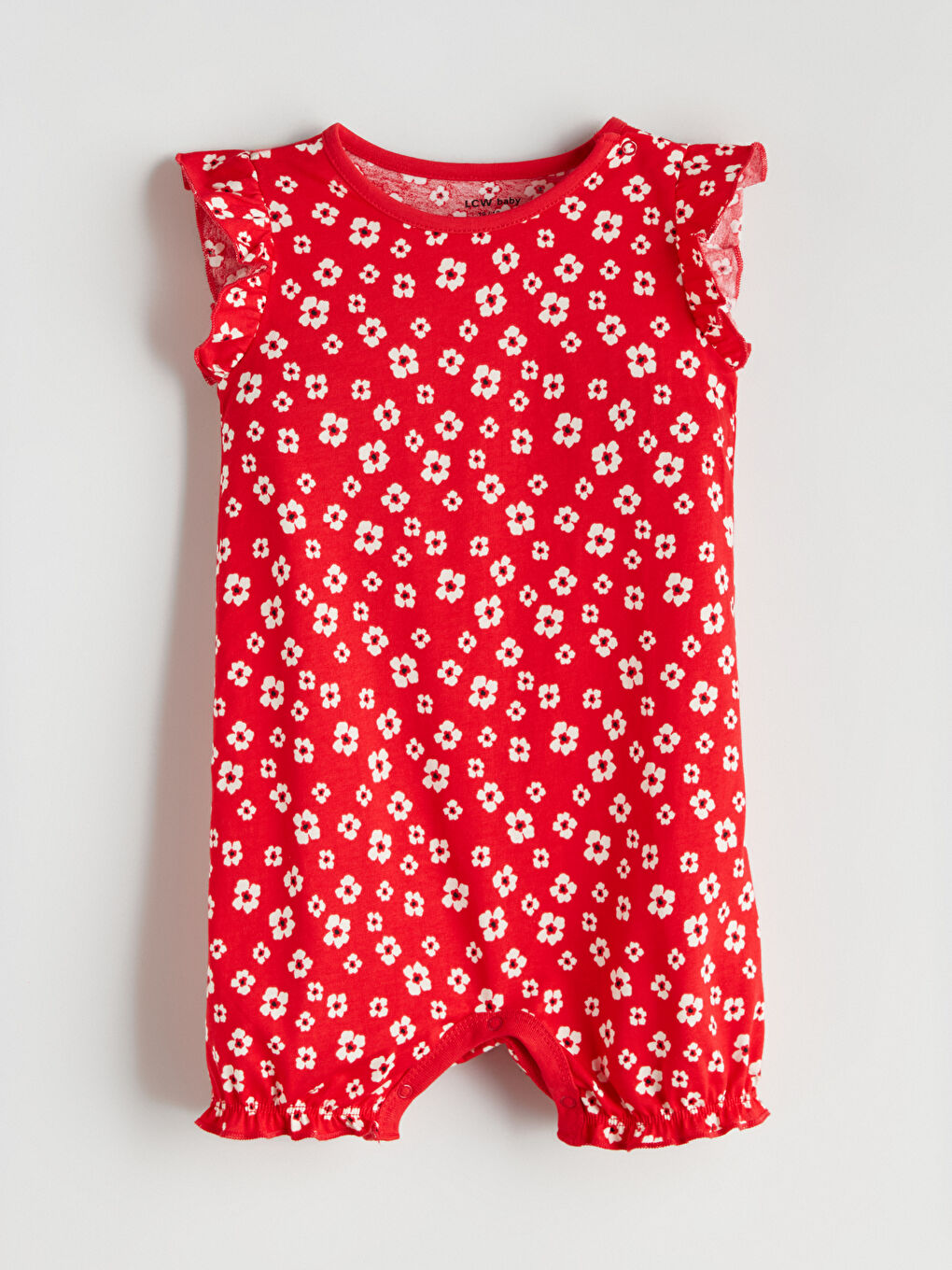 Pembe Bisiklet Yaka Kiraz Baskılı Kız Bebek Tulum-1