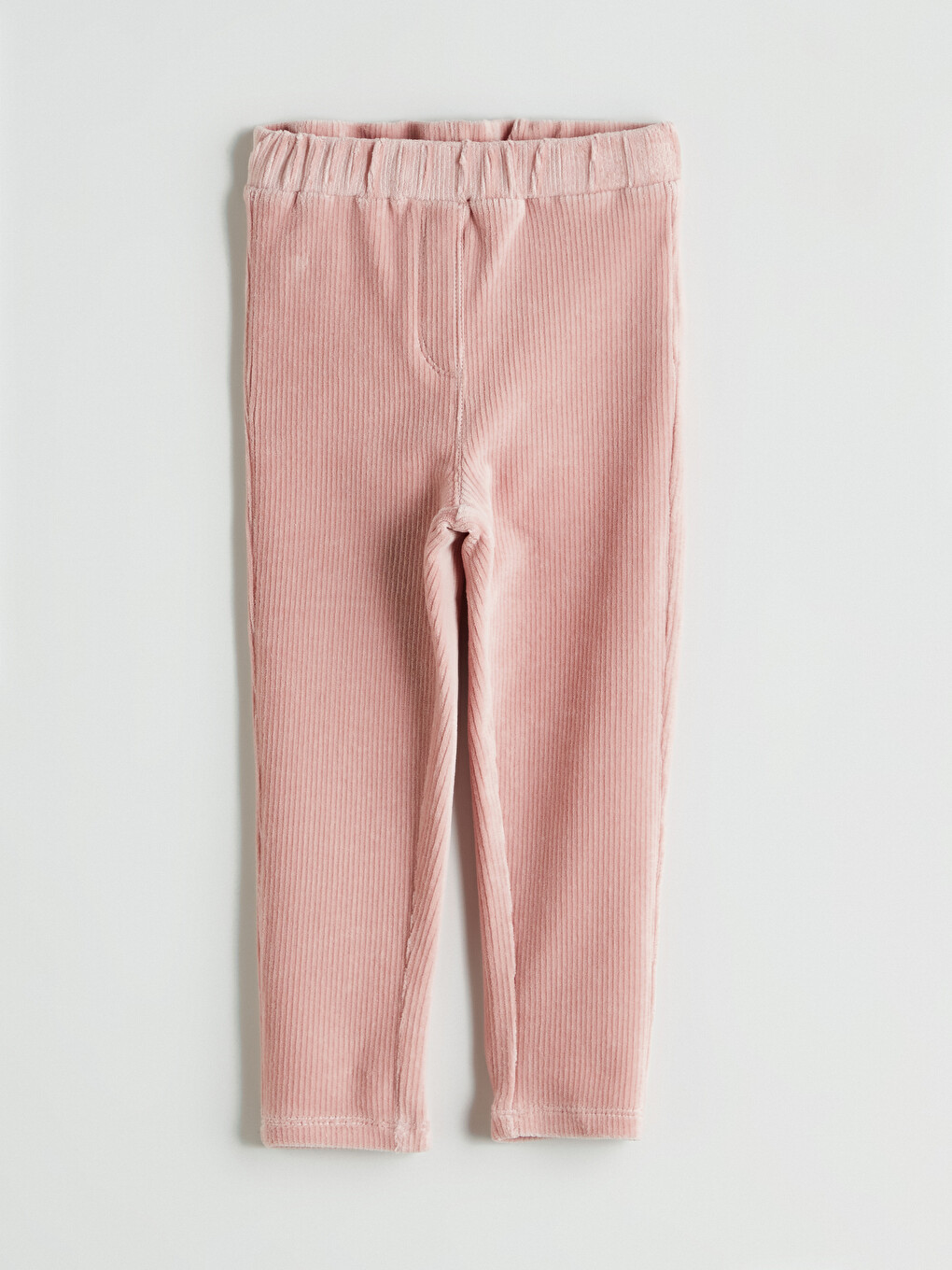 Pembe Beli Lastikli Kadife Kız Çocuk Tayt Pantolon