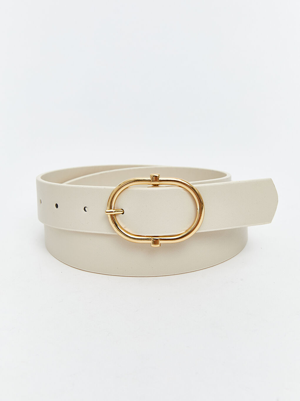 Bej Deri Görünümlü Kadın Kemer 2'li-4