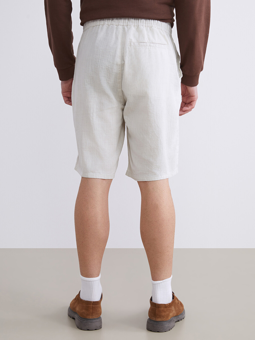 Standard Fit Linen-look Men's Bermuda Shorts-3