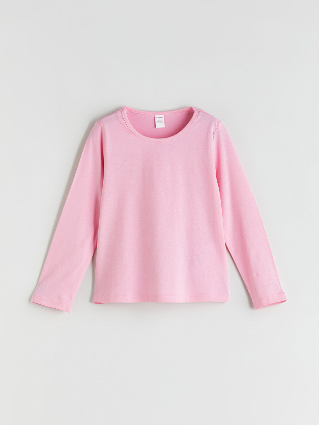 Pembe Bisiklet Yaka Basic Kız Çocuk Tişört