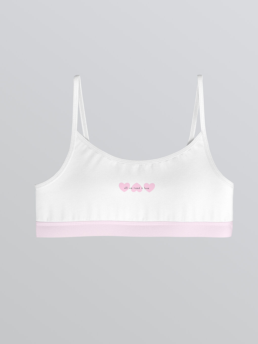 Beyaz Kız Çocuk Baskılı Büstiyer