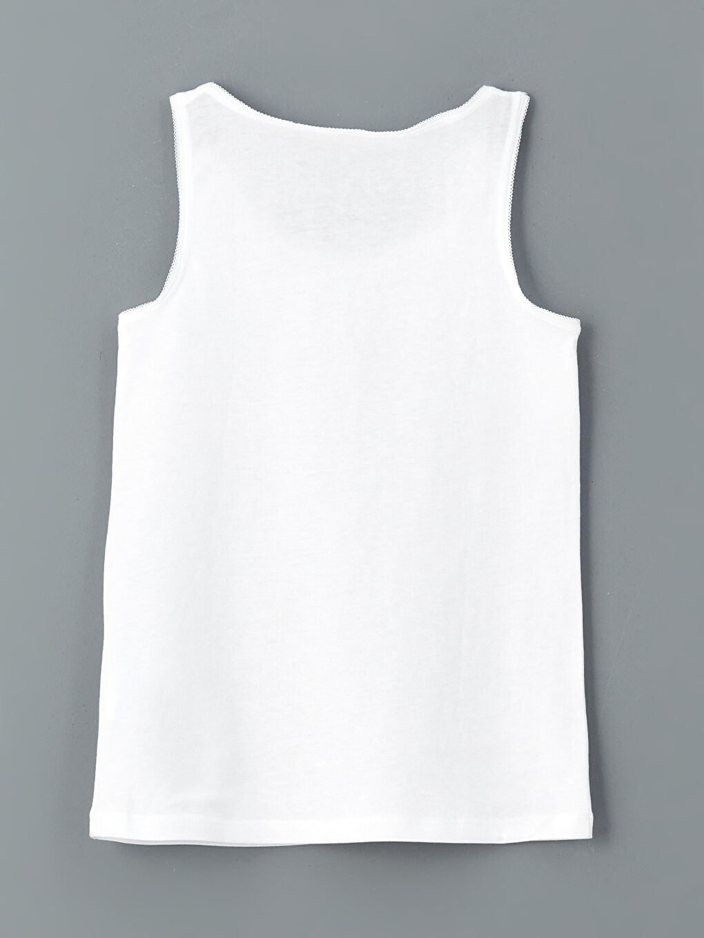 Beyaz Bisiklet Yaka Kız Çocuk Atlet-1