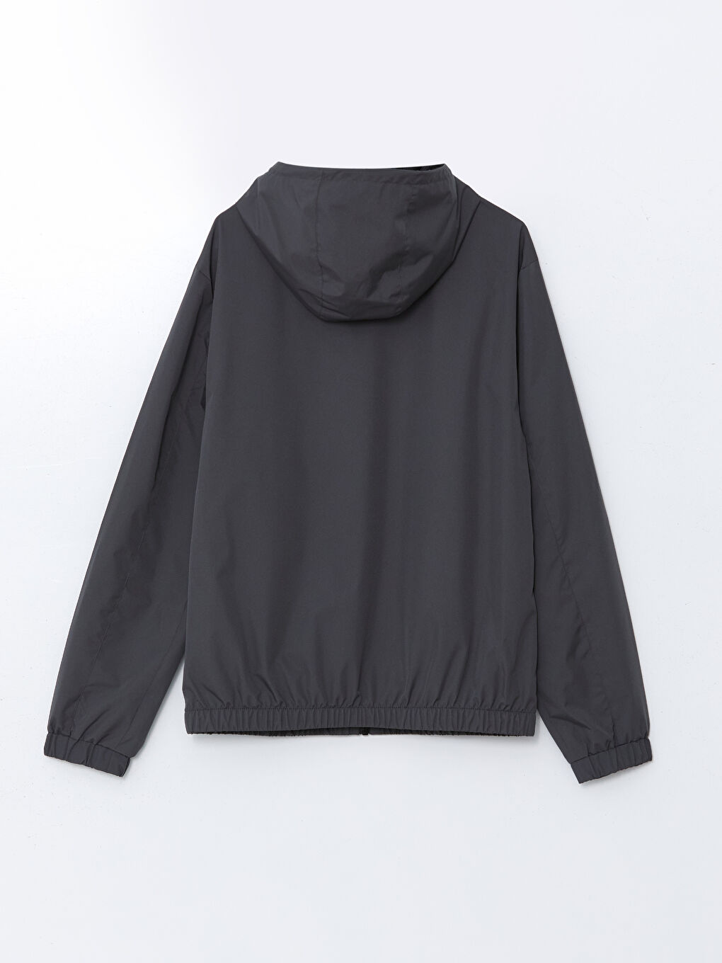 Antrasit Standart Kalıp Kapüşonlu Erkek Yağmurluk-8