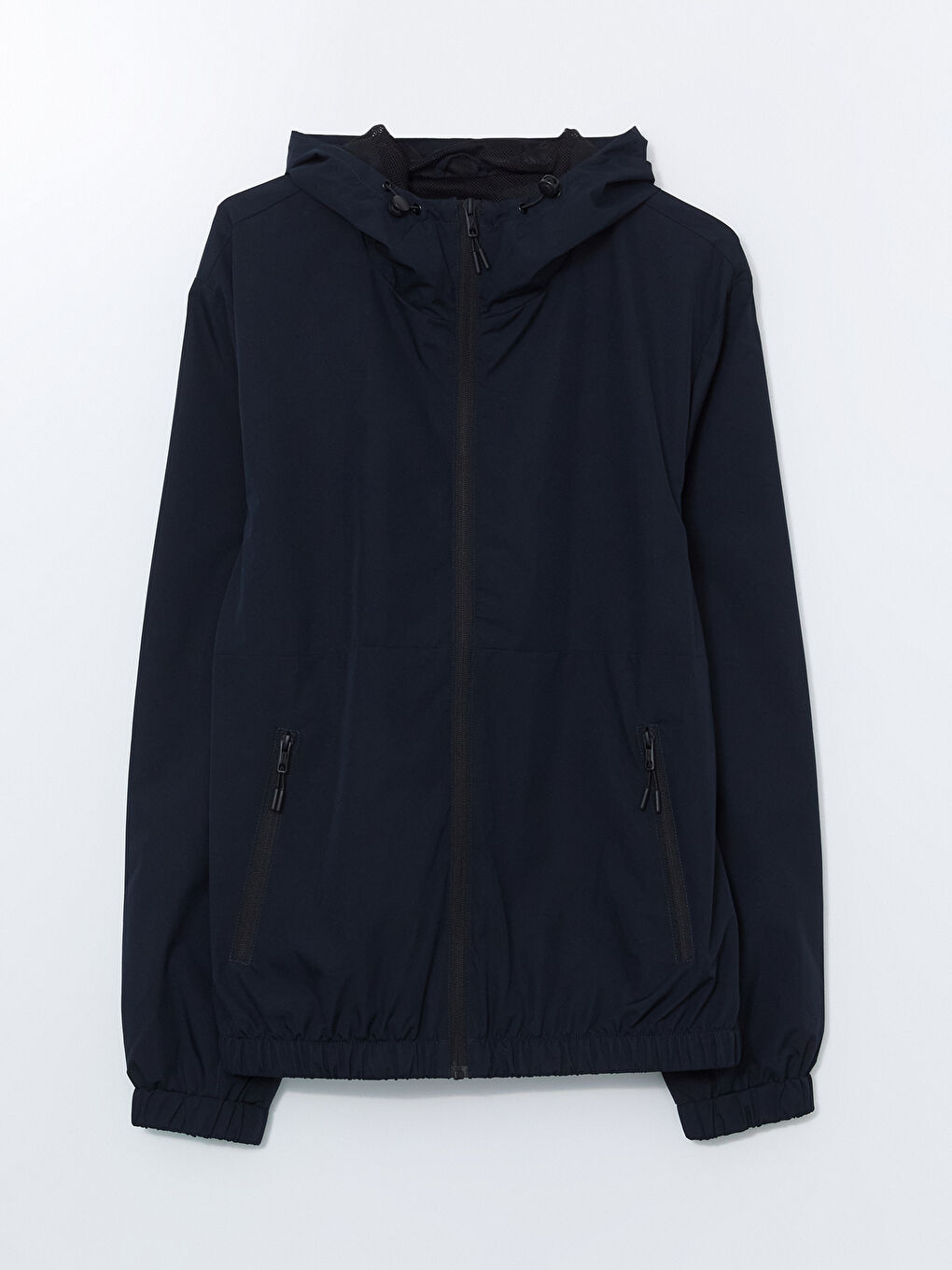 Lacivert Standart Kalıp Kapüşonlu Erkek Yağmurluk-12