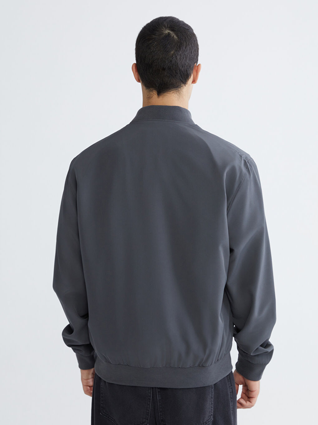 Gri Standart Kalıp Kolej Yaka Erkek Mont-10