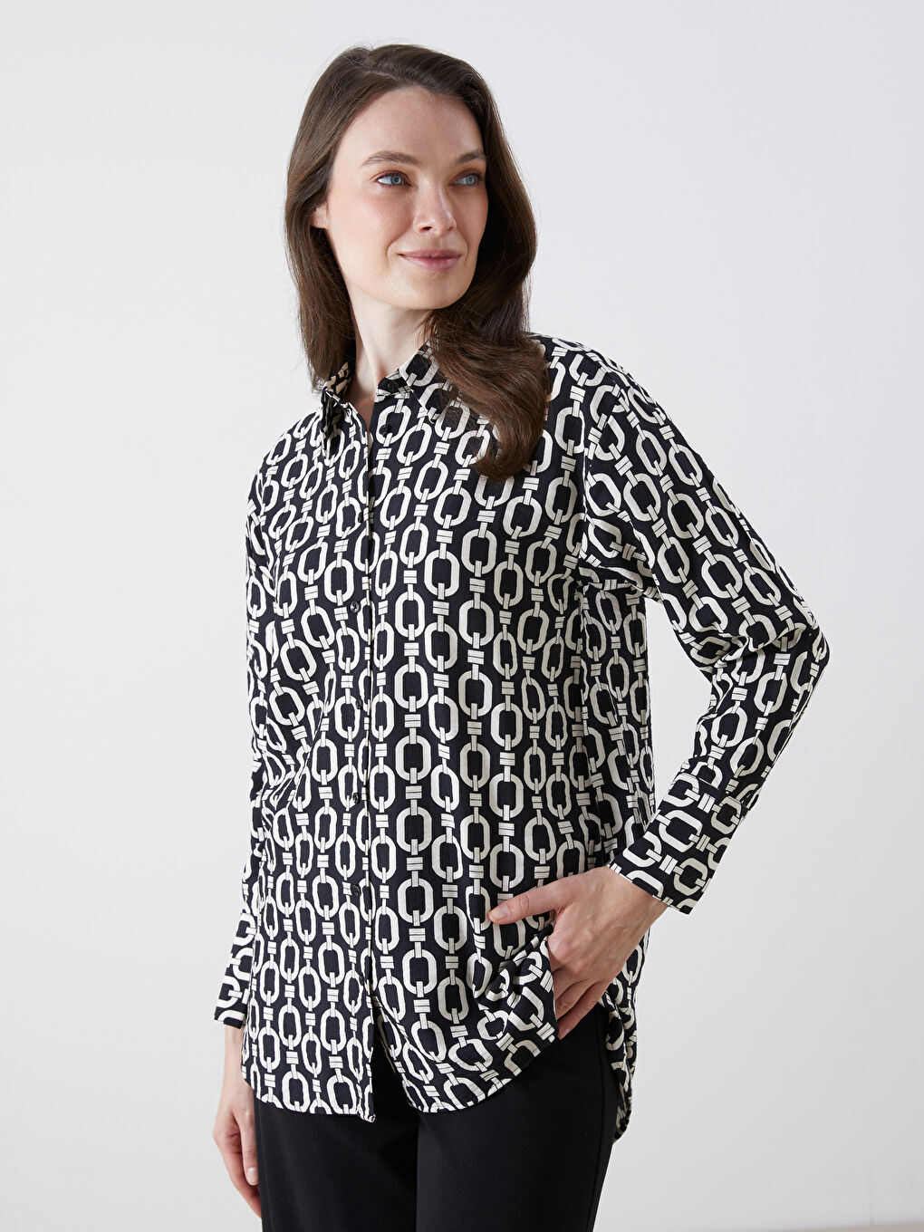 Patterned Women's Shirt Tunic
