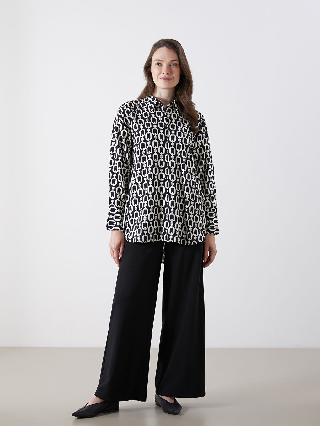 Patterned Women's Shirt Tunic-1