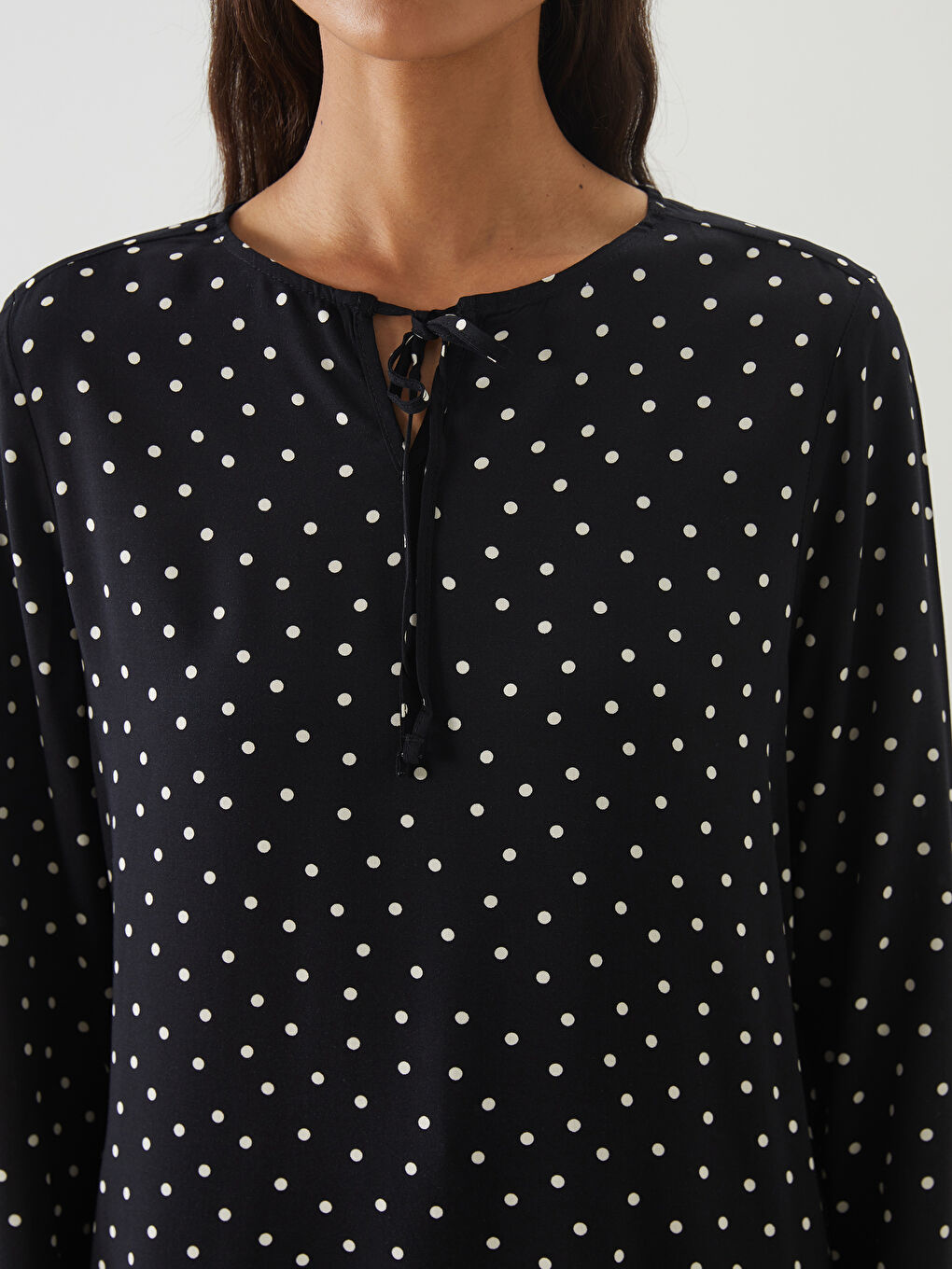 LCW Modest Woman BLACK Blouse -W50101Z8-LQJ