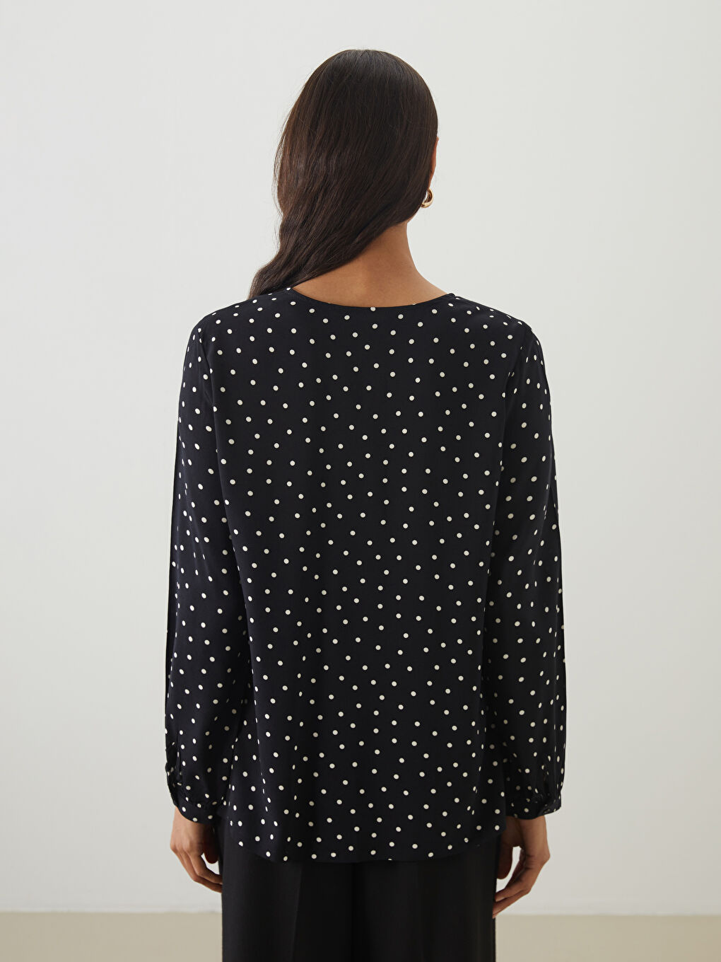 LCW Modest Woman BLACK Blouse -W50101Z8-LQJ