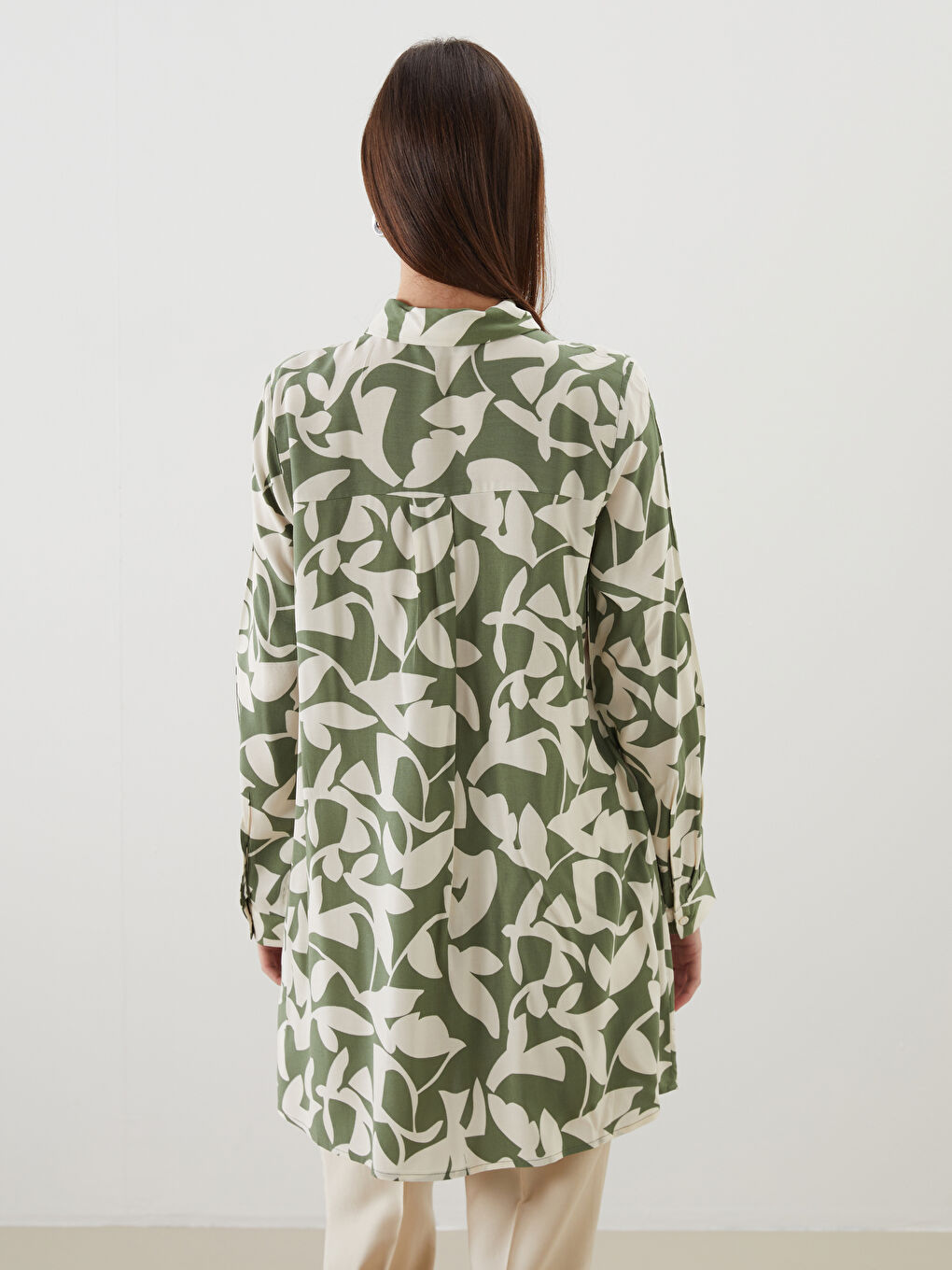 LCW Modest Patterned Women's Shirt Tunic -W50102Z8-LRR