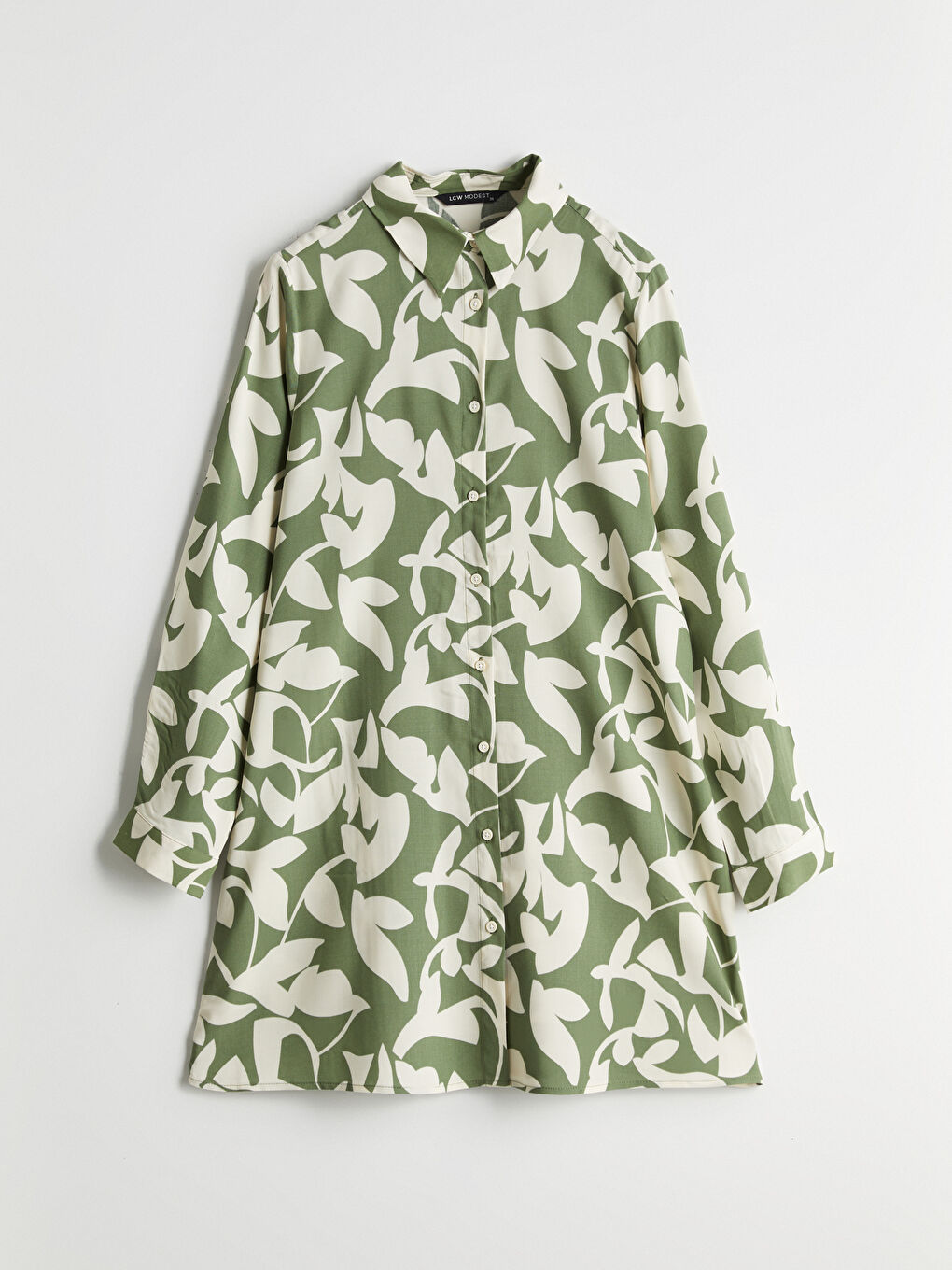 LCW Modest Patterned Women's Shirt Tunic -W50102Z8-LRR