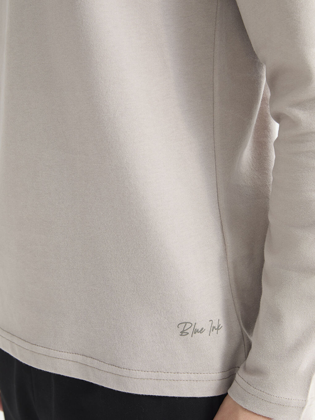 Kahverengi Bisiklet Yaka Uzun Kollu Erkek Pijama Üst-2