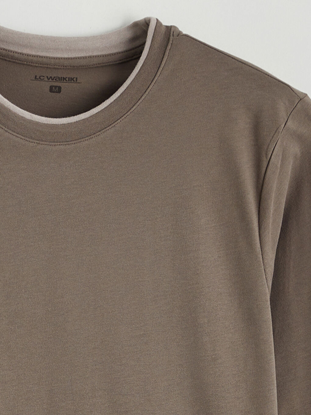 Kahverengi Bisiklet Yaka Uzun Kollu Erkek Pijama Üst-5