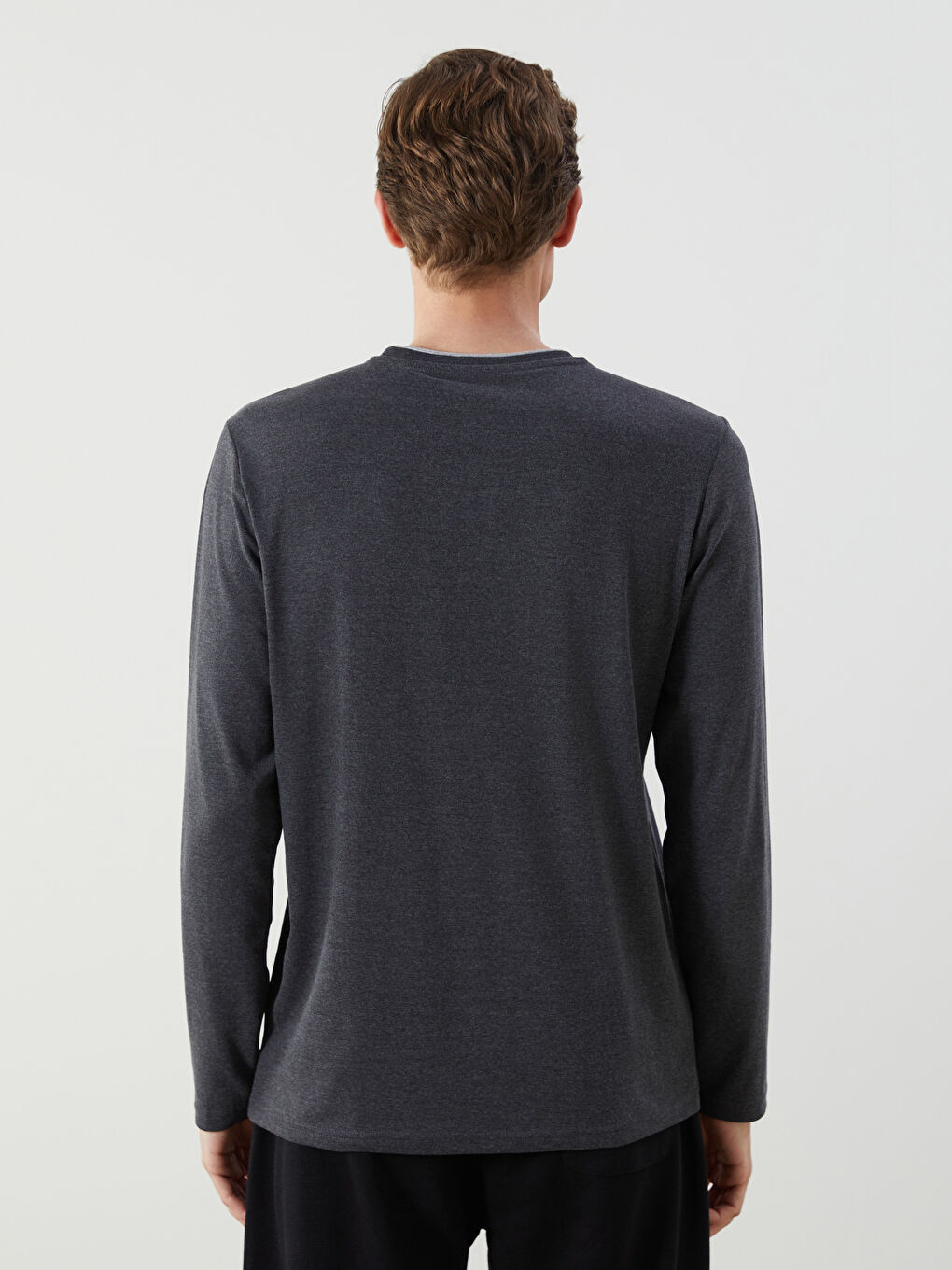 Crew Neck Long Sleeve Men's Pyjama Top -W50103Z8-DW2