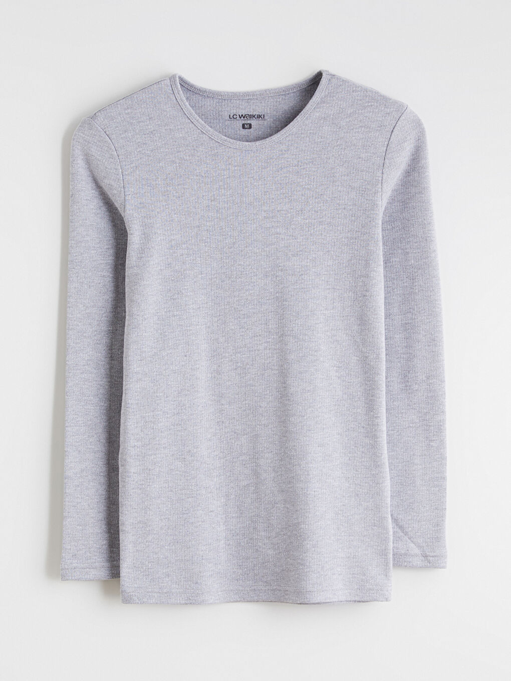 Gri Bisiklet Yaka Termal Erkek Atlet-4