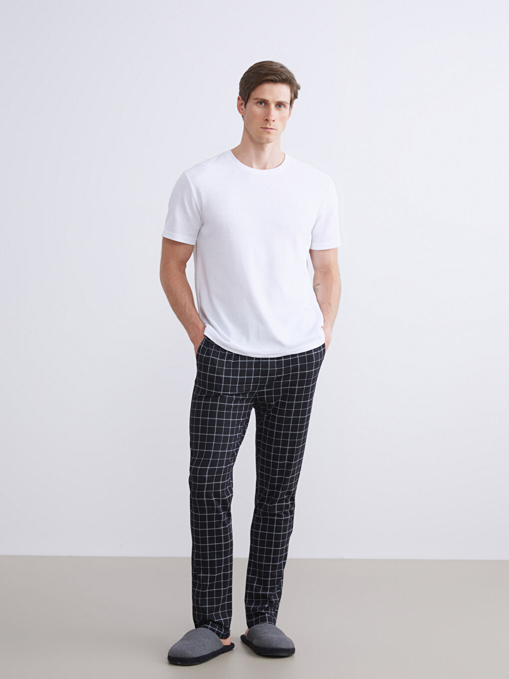 Regular Fit Plaid Men's Pyjama Bottoms