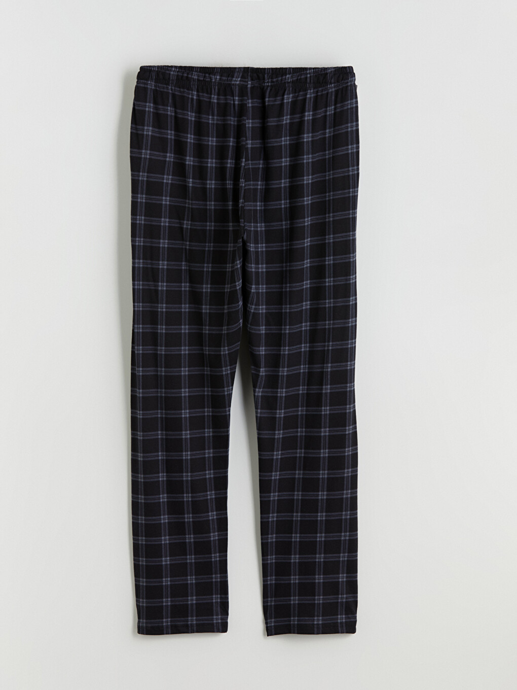 Siyah Standart Kalıp Ekose Erkek Pijama Alt-5