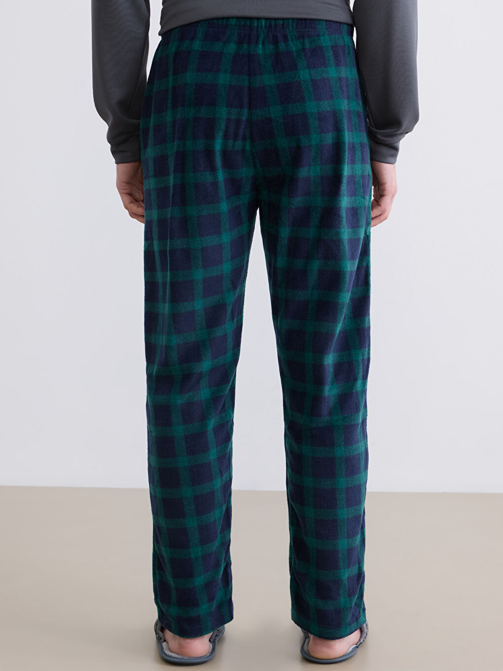 Yeşil Standart Kalıp Ekose Erkek Pijama Alt-3