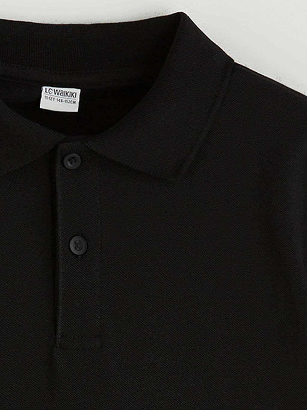 Siyah Polo Yaka Erkek Çocuk Tişört-4