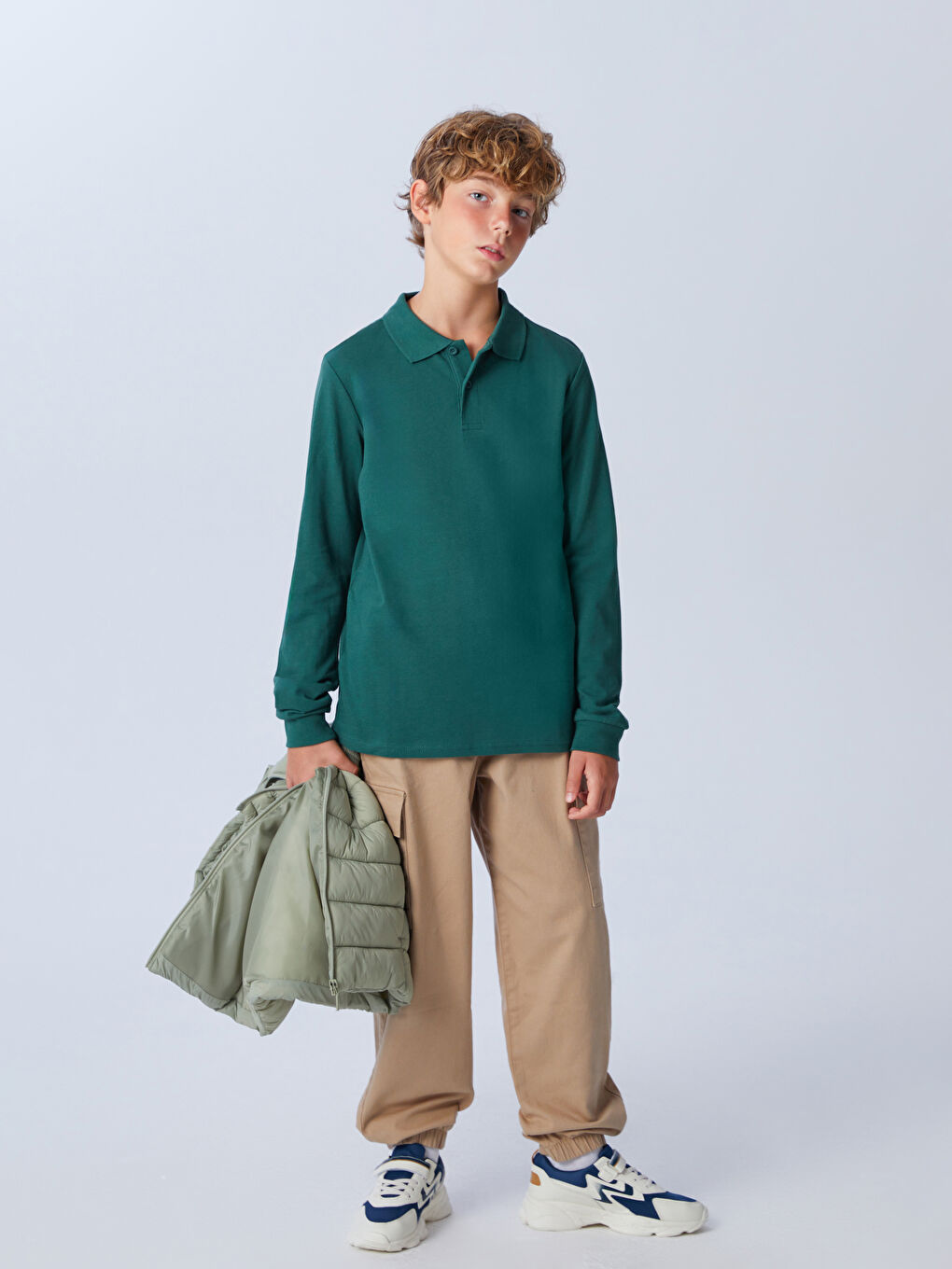 LCW Kids تیشێرت یه‌خه‌ی پۆڵۆ بۆ کوڕان -W50121Z4-HHT