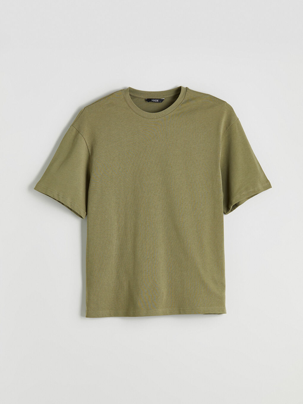 Haki Bisiklet Yaka Penye Erkek Tişört-4